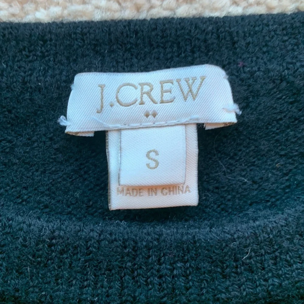 J. Crew | J. Crew Merino Wool Crewneck Sweater with faux leather pockets